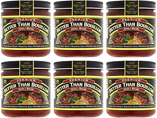 Better Than Bouillon Chili Base, Made from Select Roasted Chili Peppers & Spices, Blendable Base for Added Flavor, 8-Ounce Jar (Pack of 6)