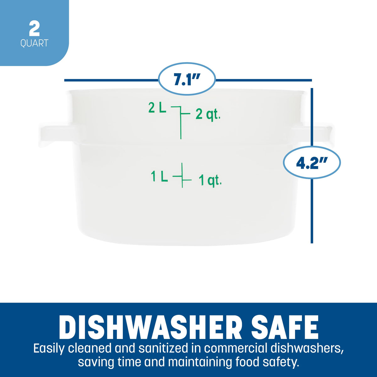 Carlisle FoodService Products 2 Quart (Pack of 1) / 1 / White Storage & Transport