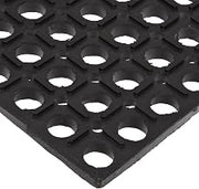 Notrax 503 General-Purpose Rubber Drain-Step Anti-Fatigue/Anti-Slip Floor Mat, for Wet Areas, 3' Width x 5' Length x 3/4" Thickness, Black