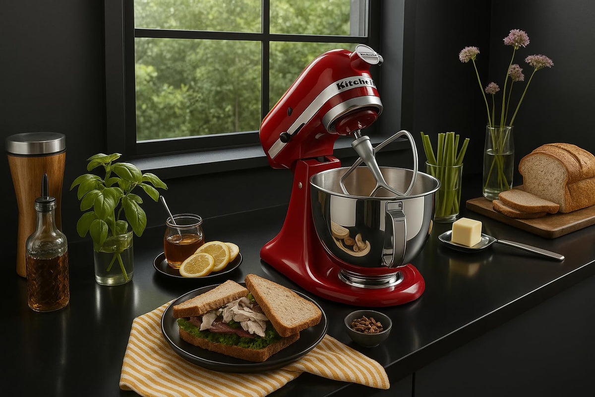 Kitchen Aid Tilt-Head Stand Mixer 4.5 Quart KSM85PBER by KitchenAid – 4.5-Quart, 4.5 quarts, Metal, Red
