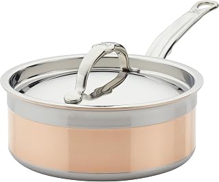 Hestan CopperBond Collection - 100% Pure Copper Sauce Pan, Induction Cooktop Compatible, 2 Quart