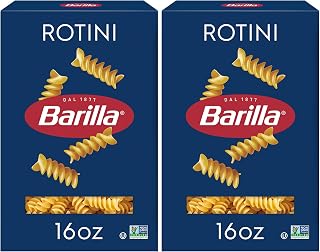 Barilla Rotini Pasta, 16 oz. Box - Non-GMO Pasta Made with Durum Wheat Semolina - Kosher Certified Pasta (Pack of 2)