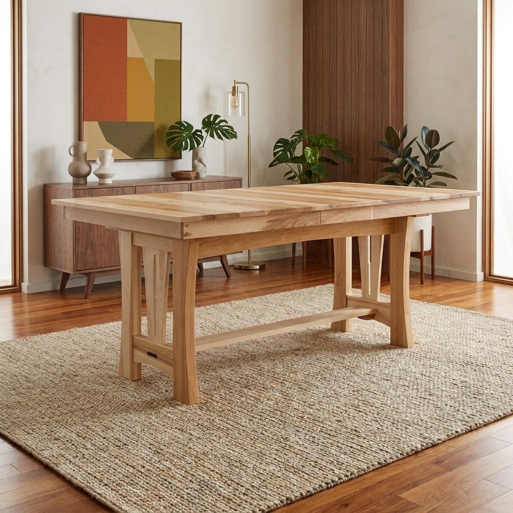 Brown Dining Table by Starlight Canyon Home – Solid American Hickory, Brown