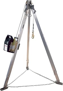 3M DBI-SALA Confined Space Aluminum Tripod with Winch 8301080, 7 ft Tripod, 60 ft Galvanized Cable