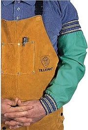 Tillman 6201 14" 9 oz. Green FR Cotton Welding Sleeves w/Elastic Wrist/Top
