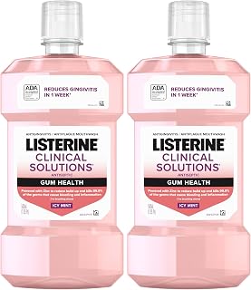 Listerine Clinical Solutions Gum Health Mouthwash, ICY Mint | Antiseptic | 500 mL | Pack of 2 | Prevents Buildup
