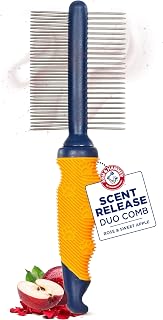 Arm & Hammer Deodorizing Dog Grooming Comb, Apple & Rose Scent | Fragrance transfer technology, baking soda infused, fine and standard teeth, detangling and flea removal