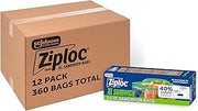 Ziploc XL Sandwich with EasyGuide Texture, Bulk XL Sandwich Bags for Meal Prep, Grip 'n Seal Technology, 360 Count