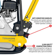 Tomahawk 5.5HP Honda Reverse Vibratory Plate Compactor Tamper Gravel Soil Compaction (5.5HP Reverse Compactor) by Tomahawk Power – Model TPC100H