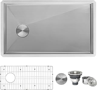Ruvati 32-in Reversible Offset-Drain Undermount Kitchen Sink - RVH7490