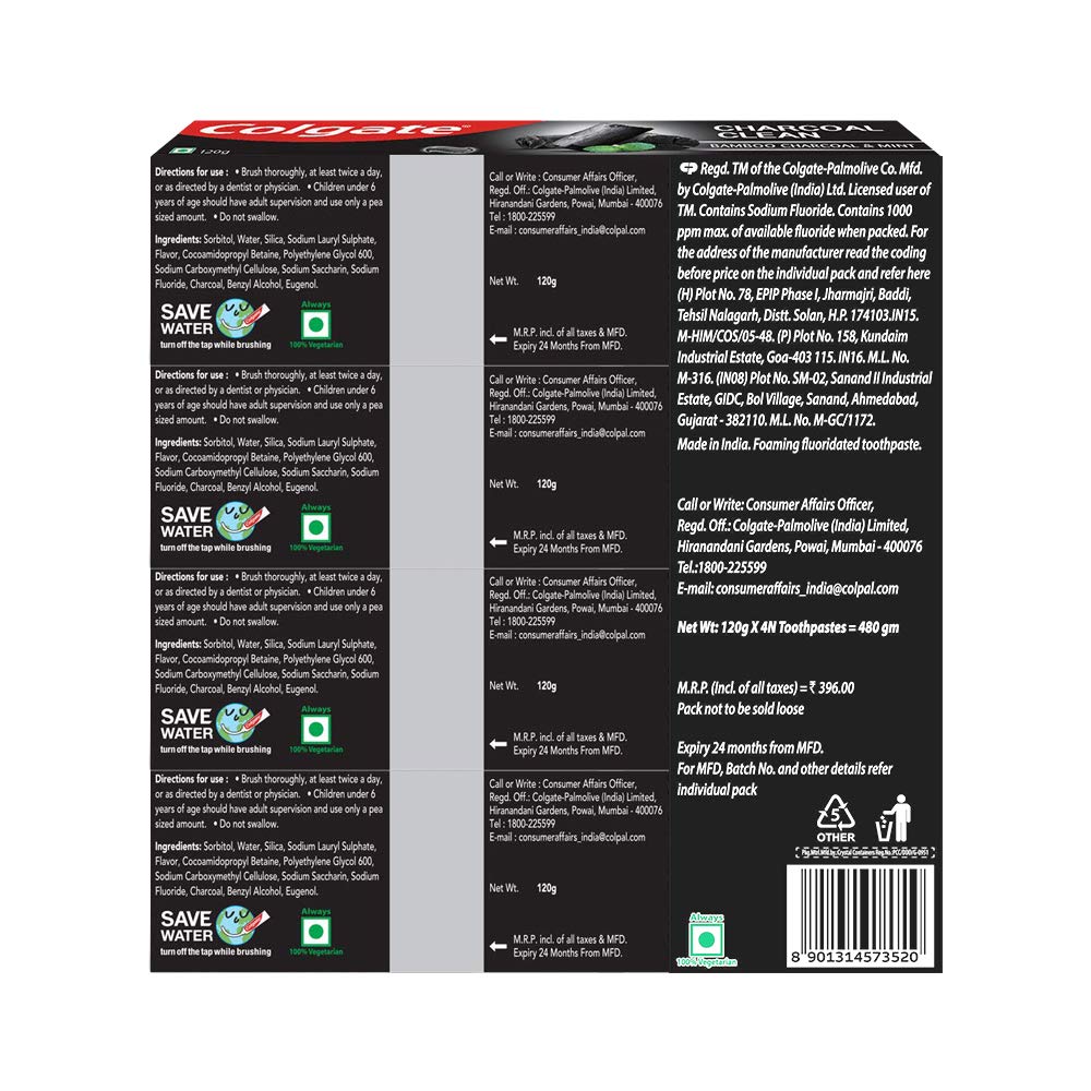 Charcoal Clean Black Gel Toothpaste by Colgate – 16.9 Ounce (Pack of 1), Model 61007352