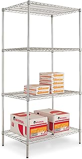 Alera SW503624SR Industrial Heavy Duty Wire Shelving Starter Kit, 4-Shelf, 36w X 24d X 72h,Silver