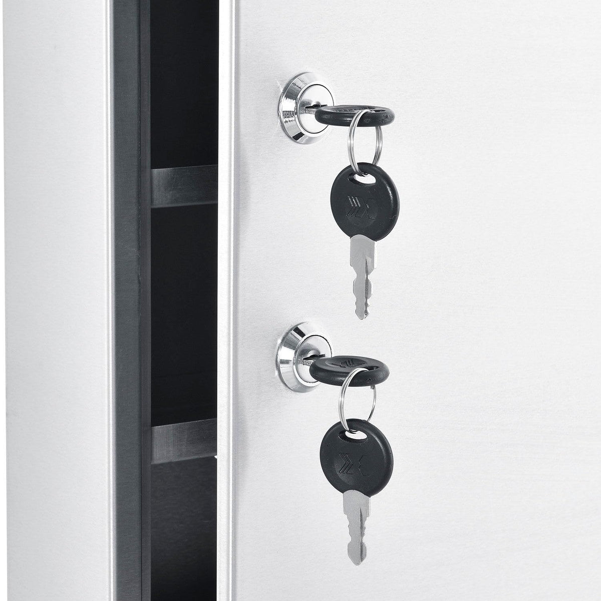 Medical Security Cabinet with Double Keyed Locks by Global Industrial – 3.13"L x 14"W x 17.13"H, Stainless Steel, Model 436945SS