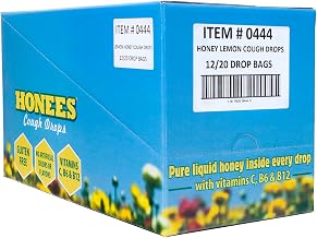 Honees Honey Lemon Cough Drop Candy Bag - Display Tray -- 240 per case.
