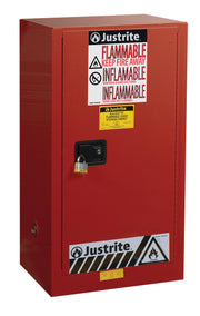 Justrite Red / 96 Gallon / Self-Close Cabinets