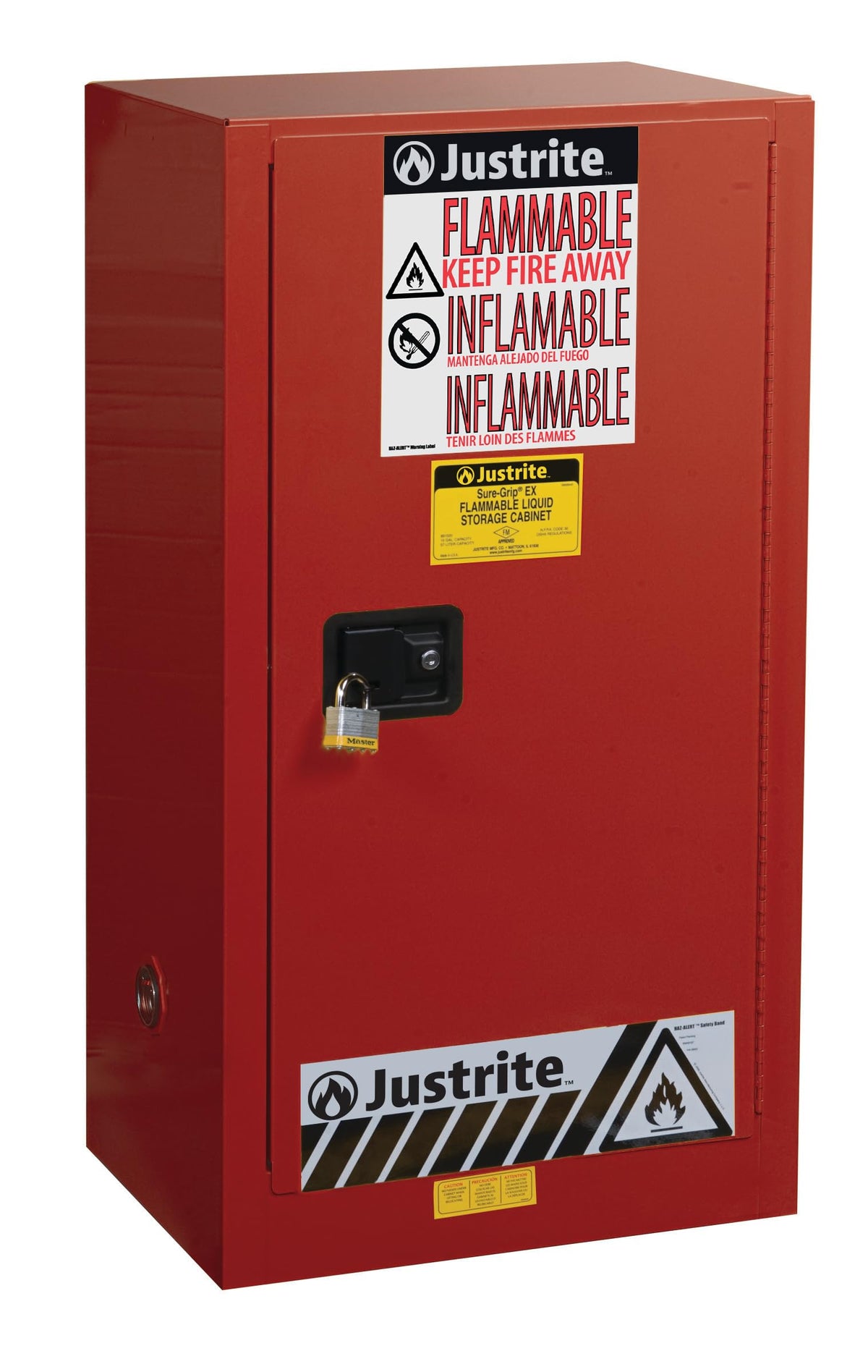 Justrite Red / 96 Gallon / Self-Close Cabinets
