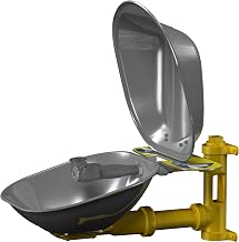 Bradley S19224DC Safety Eyewash with Stainless Steel Bowl and Hinged Dust Cover, Wall Mount, 0.4 GPM Water Flow, 13" Width x 19-11/16" Depth