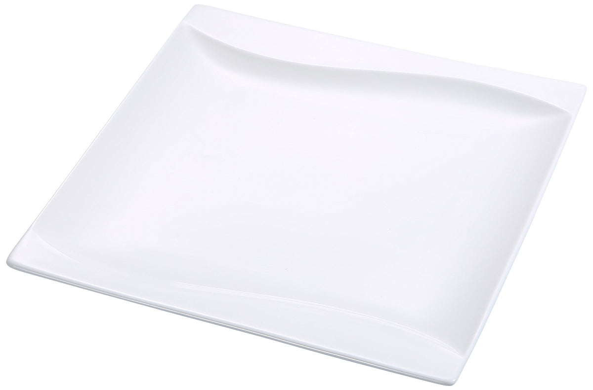 7" Square Plate by Yanco – Large, Porcelain, Bone White, Pack of 36, Model SW-107