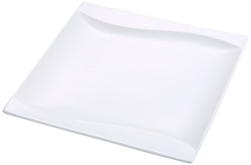 7" Square Plate by Yanco – Large, Porcelain, Bone White, Pack of 36, Model SW-107