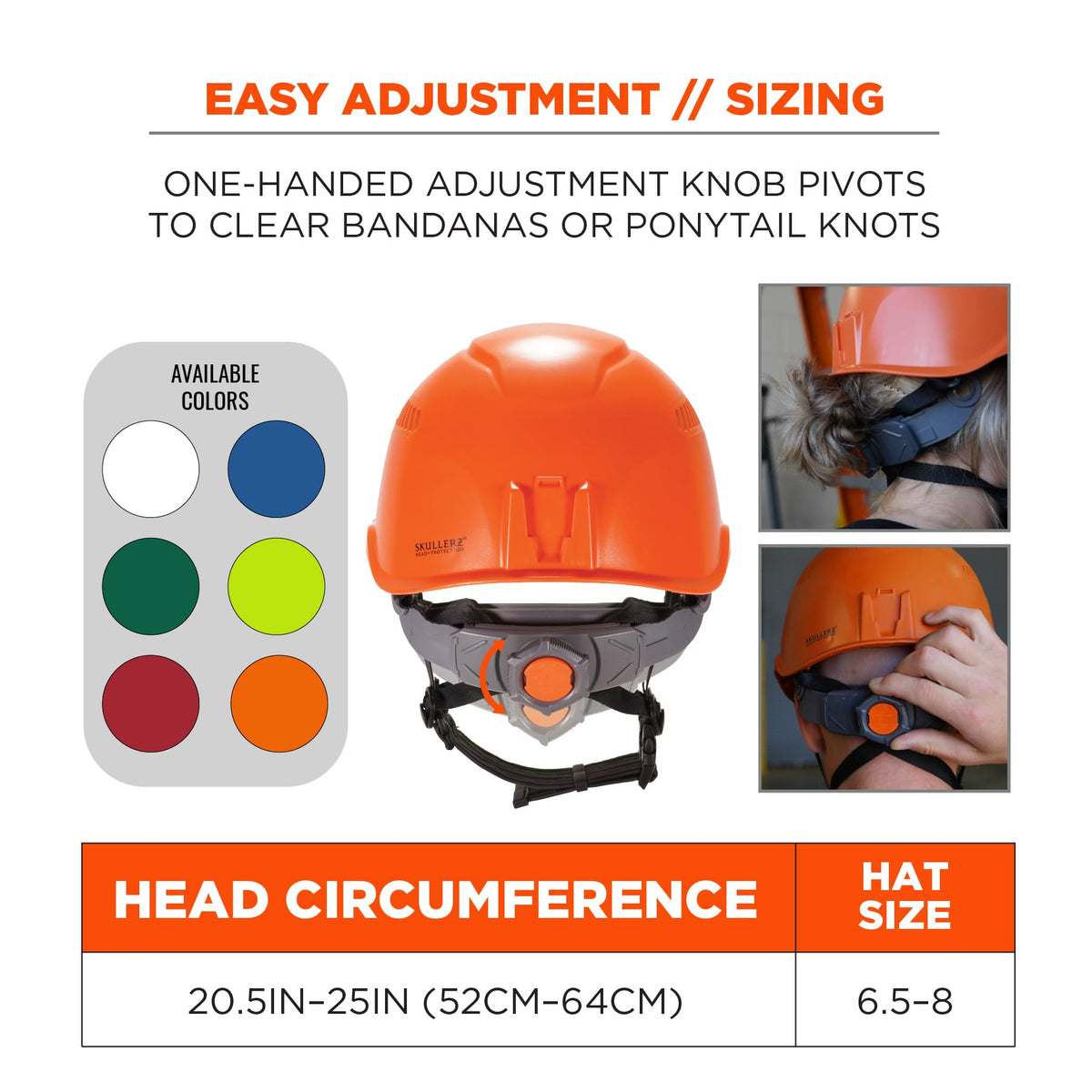 Ergodyne Orange / 6.5 – 8 / Safety Helmet - Type 2, Class C Hard Hats