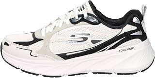 Skechers 150493 NTBK Women's Lace-Up Leather and Synthetic Shoes in White Combination