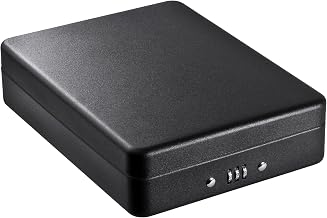 BARSKA Combination Compact Gun Safe, Black | Solid steel construction with combination lock and security cable for money, passports and jewelry