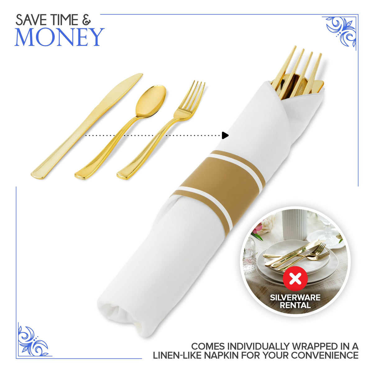 Stock Your Home 100 Count / Gold / Formal Spoons