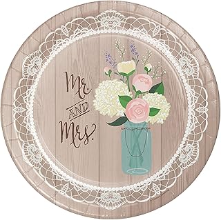 Creative Converting 428706 8-Count Sturdy Style 10" Banquet Plate, Rustic Wedding