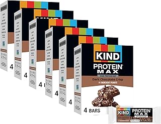 KIND Protein MAX Bars, Dark Chocolate Crisp, High Protein Snacks, 24 ct