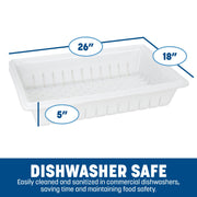 Storplus Food Storage Container Colander with Stackable Design for Catering by Carlisle FoodService Products – 26 x 18 Inches, 0.0 ounces, Plastic, White, Model 10648