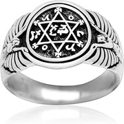 Generic 925 Sterling Silver King Solomon Seal of Solomon Star of David Judaica Ring
