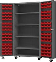 Durham Mobile Cabinet, 96 Bins, 4 Shelves