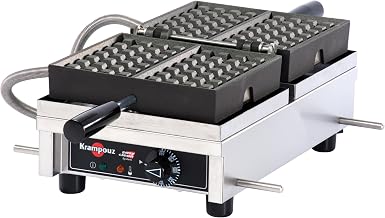 Krampouz Commercial Liège Waffle Iron, 180° Rotating, 120V | 4x7 180° rotating system, cast iron plates, adjustable thermostat 50-300°C, NSF certified