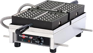 Krampouz Commercial Liège Waffle Iron, 180° Rotating, 120V | 4x7 180° rotating system, cast iron plates, adjustable thermostat 50-300°C, NSF certified