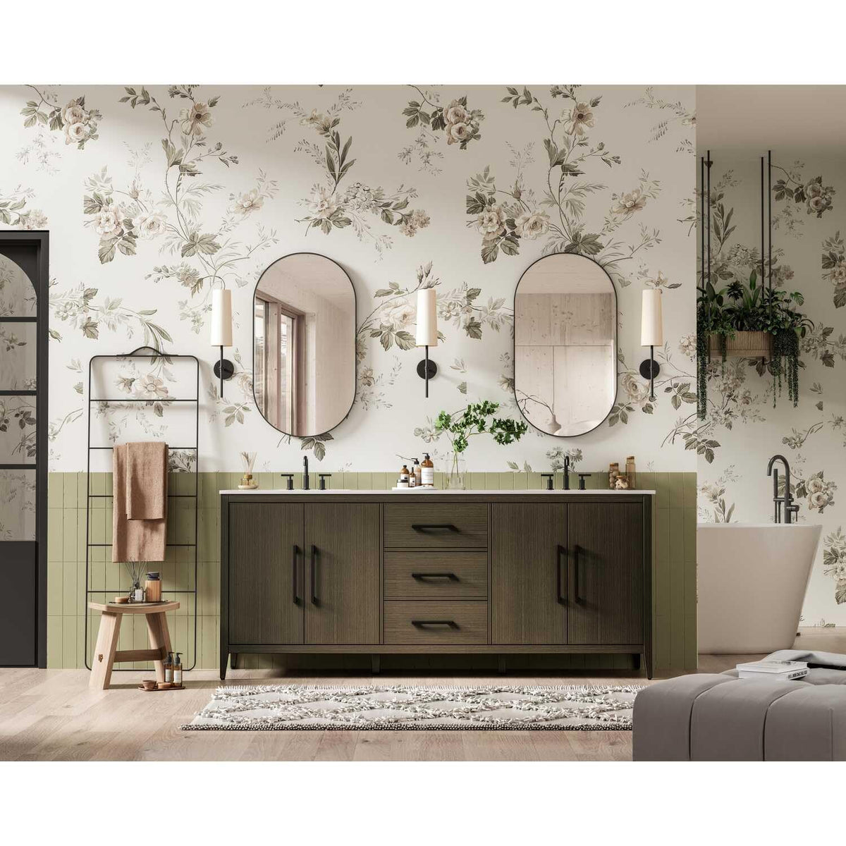 Mocha Brown Millie Bathroom Vanity by by Elegant Lighting – Solid wood and MDF, Mocha Brown, Model 5608093