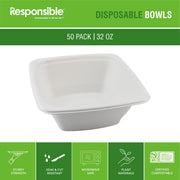 Responsible Products 32 oz (50 Count) / Classic White / Casual Bowls