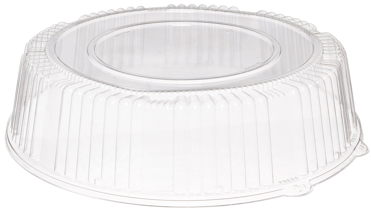 CaterLine Plastic Round Catering Tray Dome Lid by WNA – 16", PET # 1, Clear, Pack of 25, Model A16PETDMHI