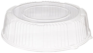 CaterLine Plastic Round Catering Tray Dome Lid by WNA – 16", PET # 1, Clear, Pack of 25, Model A16PETDMHI