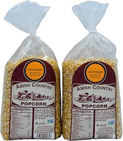 Amish Country Popcorn 2-2 Lb Bags - Ladyfinger Kernels | Old Fashioned, Non-GMO and Gluten Free