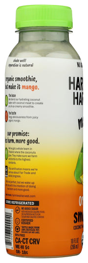 Organic Mango Coconut Smoothie, 10 Fl Oz Bottle by Harmless Harvest – 10 Fl Oz (Pack of 1), Model 0810068900040