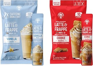 The Frozen Bean Frappe & Latte Instant Mix (10 Sticks), Made with Arabica Coffee - Cookie Butter & Vanilla Bean