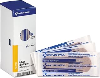 First Aid Only FAE-3101 Smart Compliance 1 x 3 Inch Fabric Bandages, First Aid Kit Refill Supplies for Business, Worksite, and Home, Pack of 40