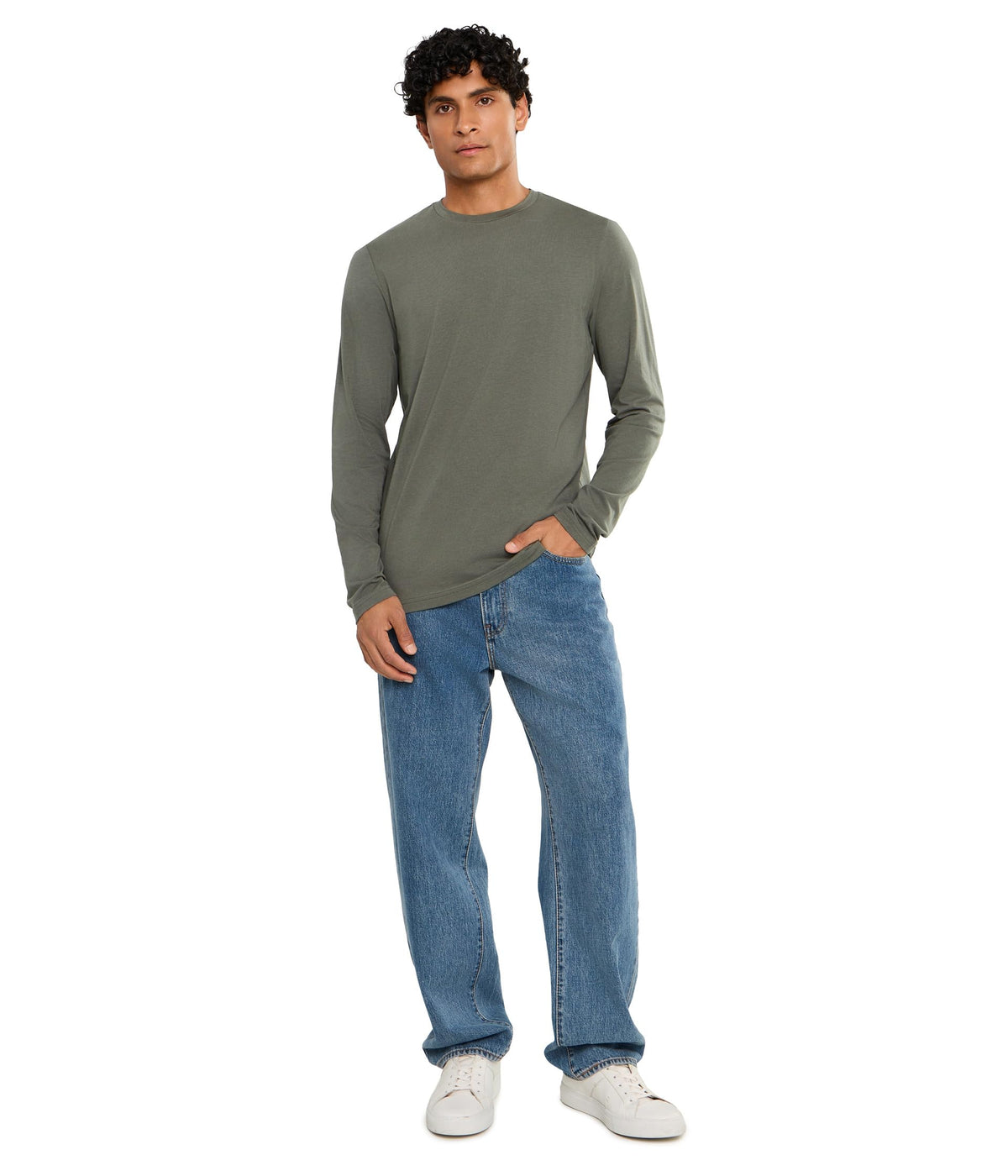 Cloud Crew Long Sleeve by TravisMathew – Medium, 48.5% cotton, Dark Olive, Model A46609