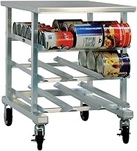 New Age 1236 Mobile Counter-Height Can Storage Rack with Aluminum Top accommodates (54) #10 Cans