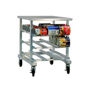 1236 Mobile Counter-Height Can Storage Rack with Aluminum Top accommodates (54) #10 Cans by New Age – Aluminum, Multicolor