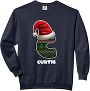 Christmas Letter C First Name Curtis Comfort Colors Adult Sweatshirt