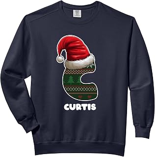 Christmas Letter C First Name Curtis Comfort Colors Adult Sweatshirt