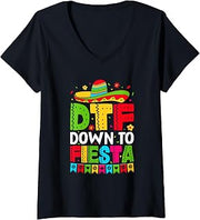 Womens Cinco De Mayo Mexican Fiesta Funny Party V-Neck T-Shirt