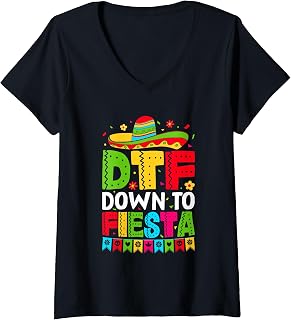 Womens Cinco De Mayo Mexican Fiesta Funny Party V-Neck T-Shirt