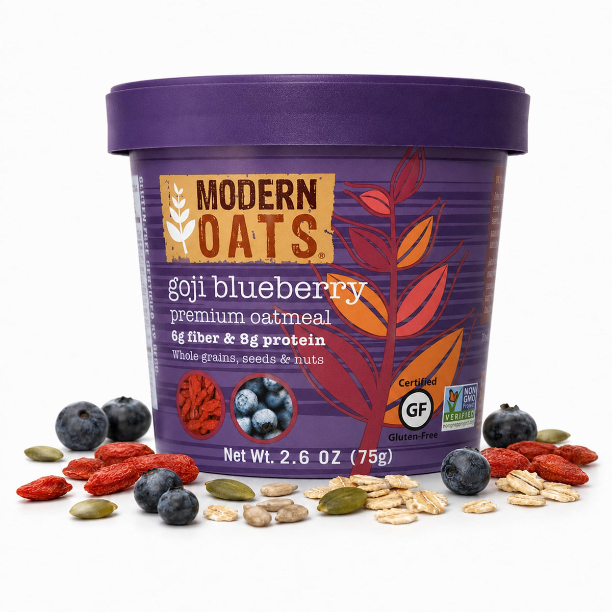 Modern Oats Goji Blueberry / 2.6 Ounce (Pack of 12) / 12 Breakfast Foods